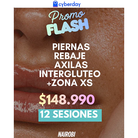 12 sesiones piernas, rebaje, axilas, interglúteo, 1 XS 