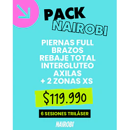 Piernas, brazos, rebaje, intergluteo, axilas, 2 XS 
