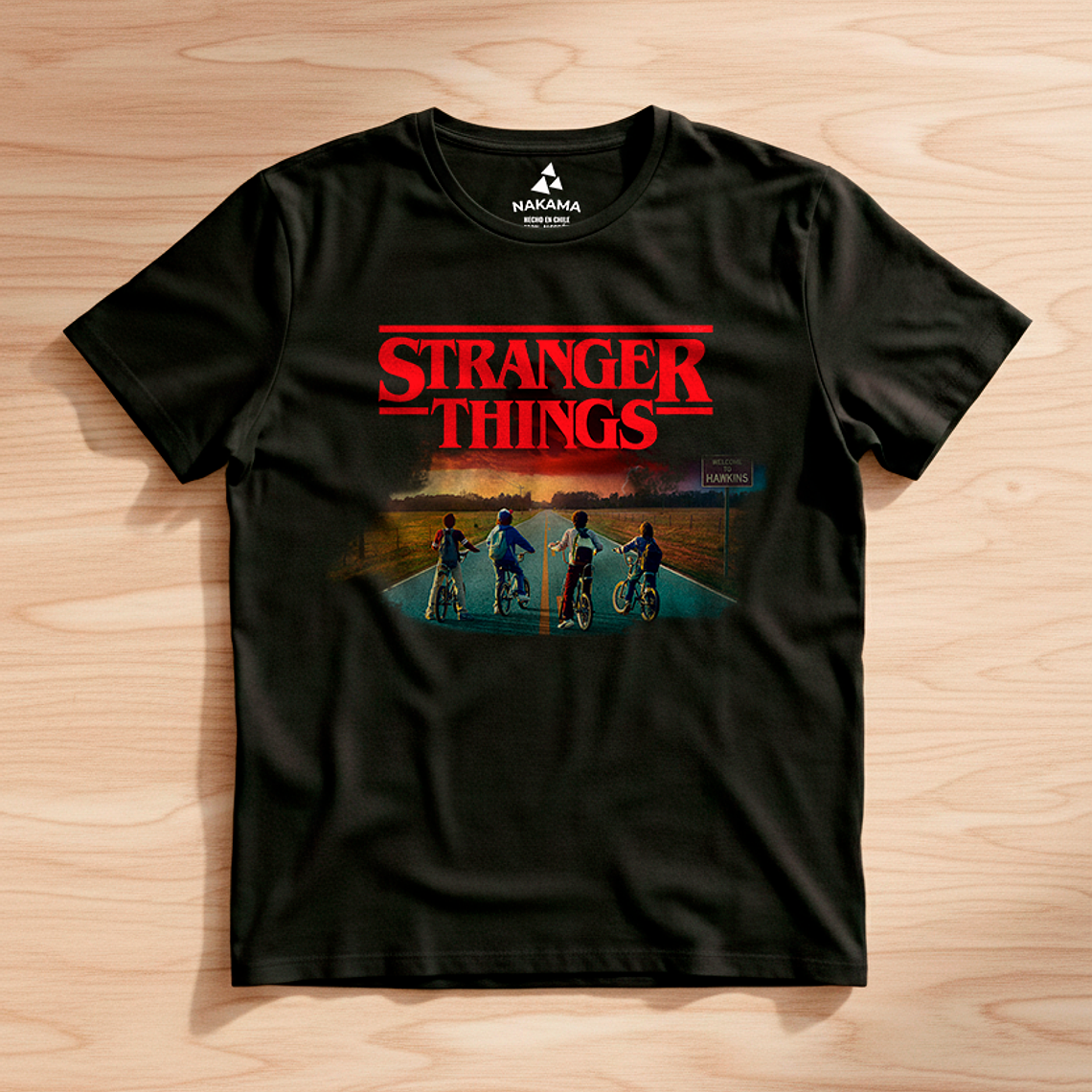 Polera Stranger Things Diseño Hawkins Sunset 4