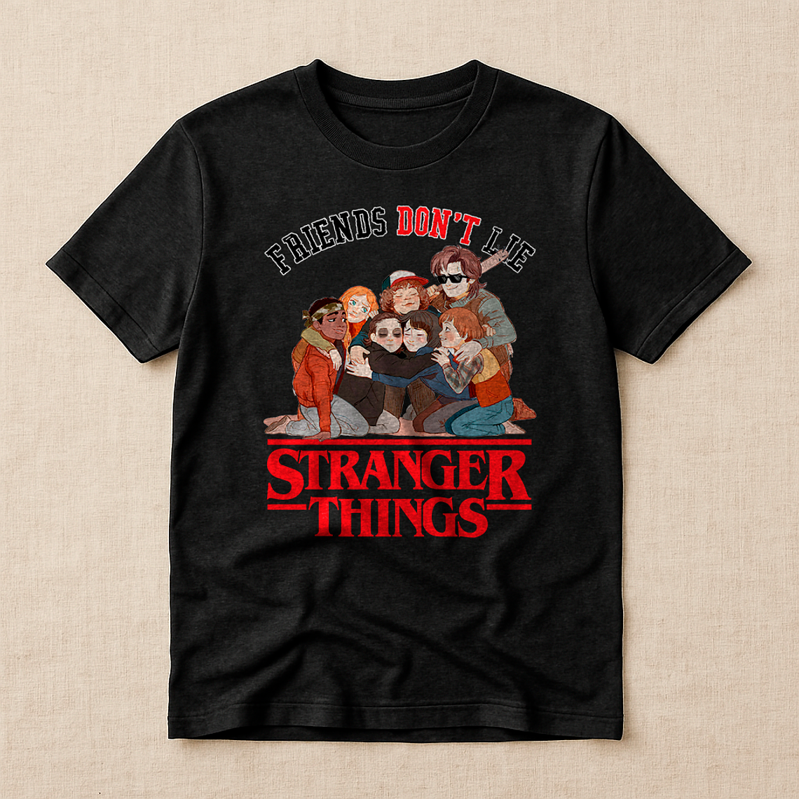 Polera Stranger Things Friends Dont Lie 3