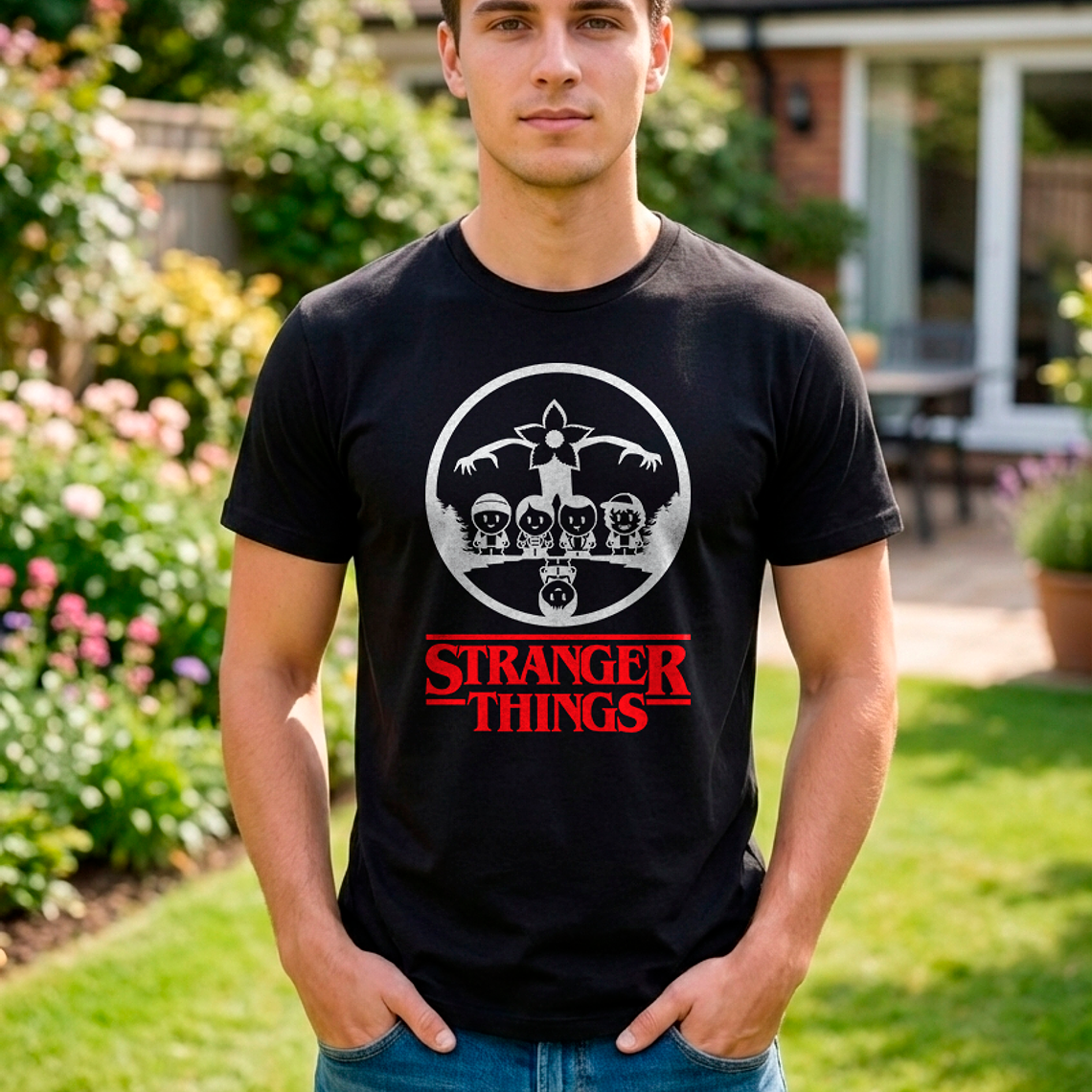 Polera Stranger Things Diseño Demogorgon & Amigos 1