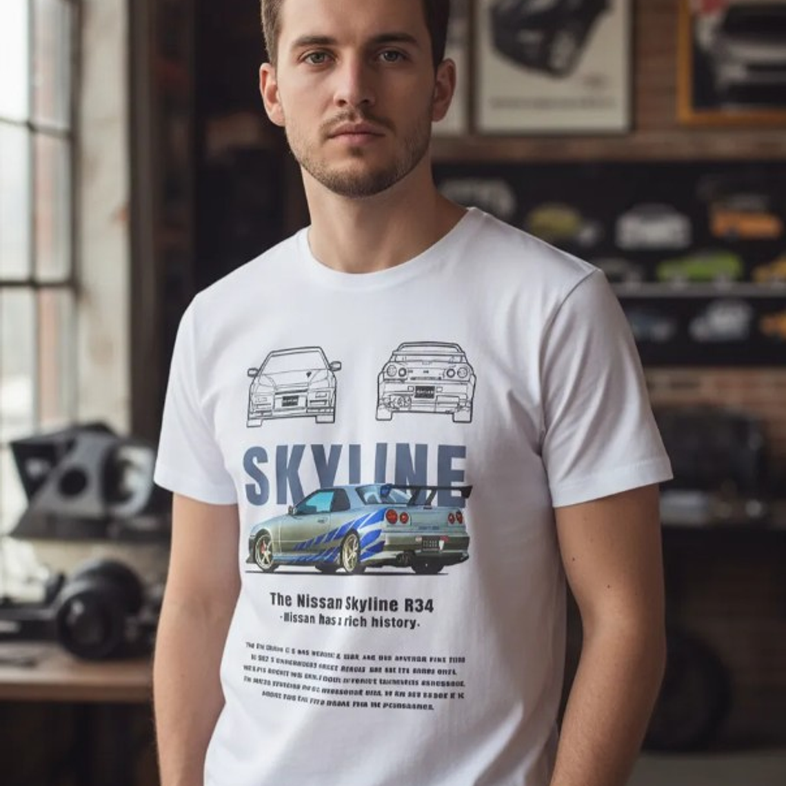 Polera Nissan Skyline Gtr R34 Diseño Automotriz 1