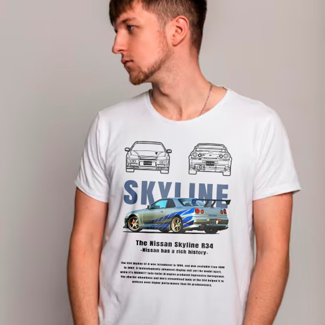 Polera Nissan Skyline Gtr R34 Diseño Automotriz 3
