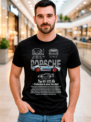 Polera Porsche 911 Gt3 Rs Diseño Automotriz Deportivo