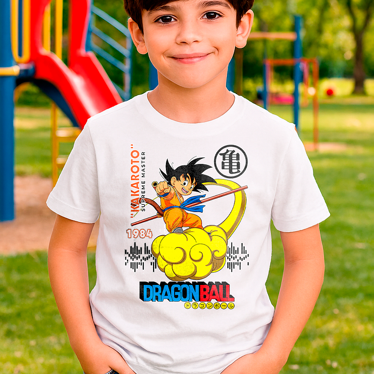 Polera Dragon Ball Goku En Nube Voladora 1