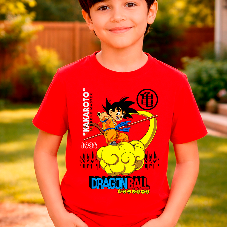 Polera Dragon Ball Goku En Nube Voladora 7