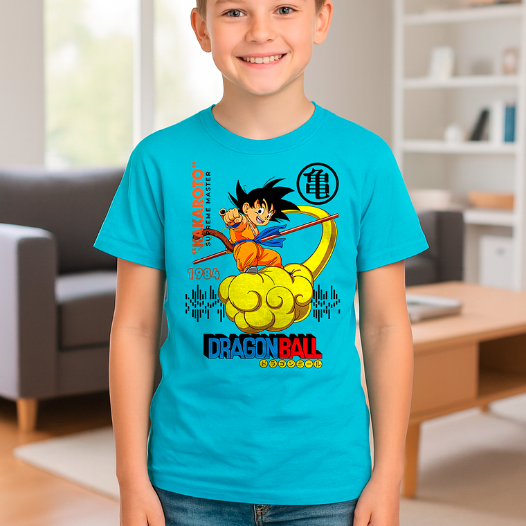 Polera Dragon Ball Goku En Nube Voladora 5