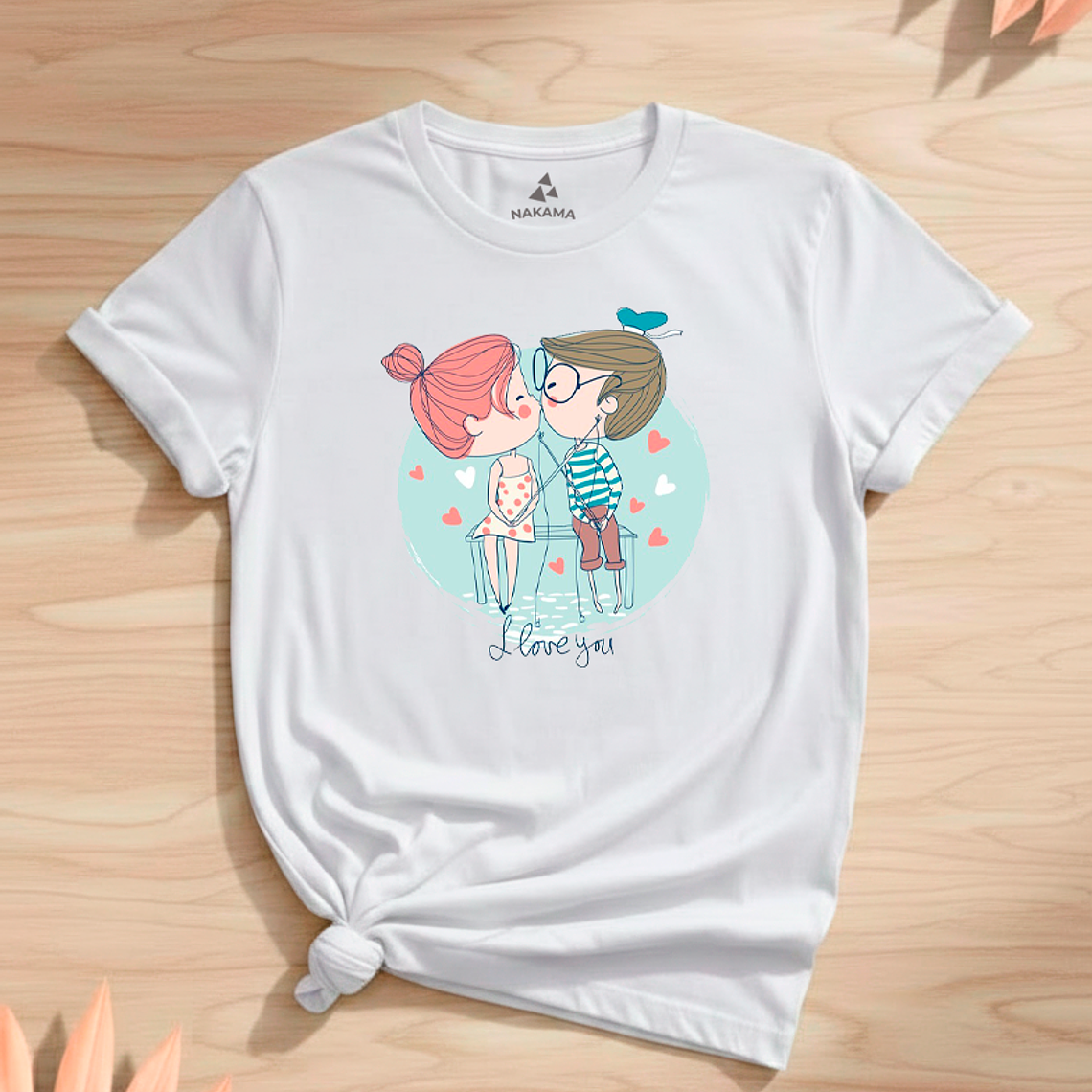 Polera Couple Kiss I Love You San Valentín 2