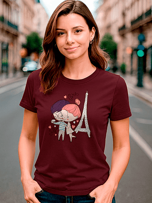 Polera Mujer Selfie I Love París San Valentín