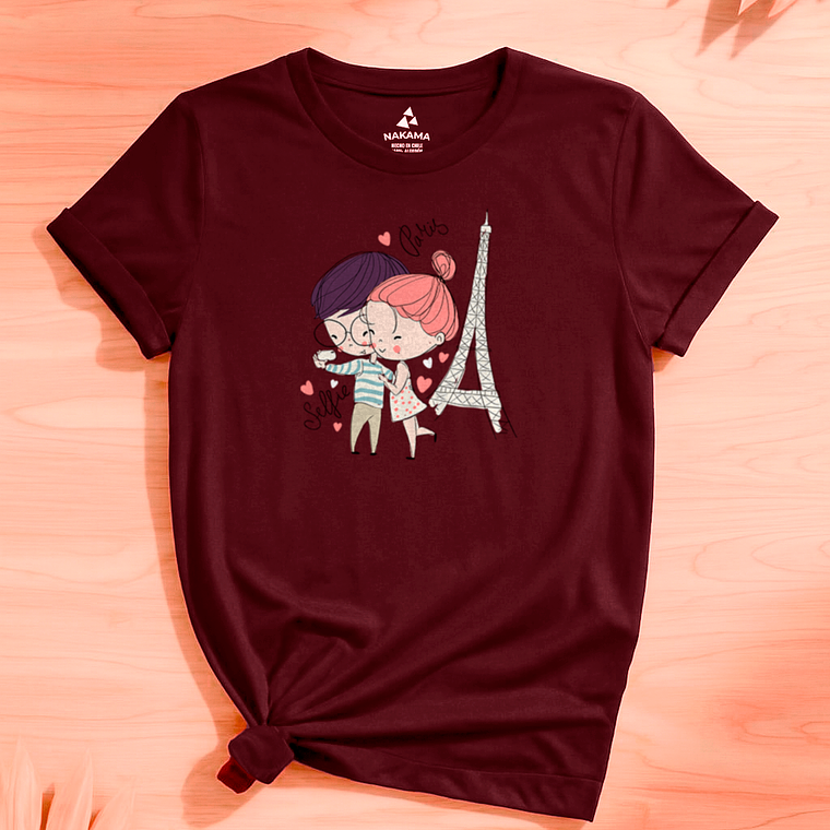 Polera Mujer Selfie I Love París San Valentín 2