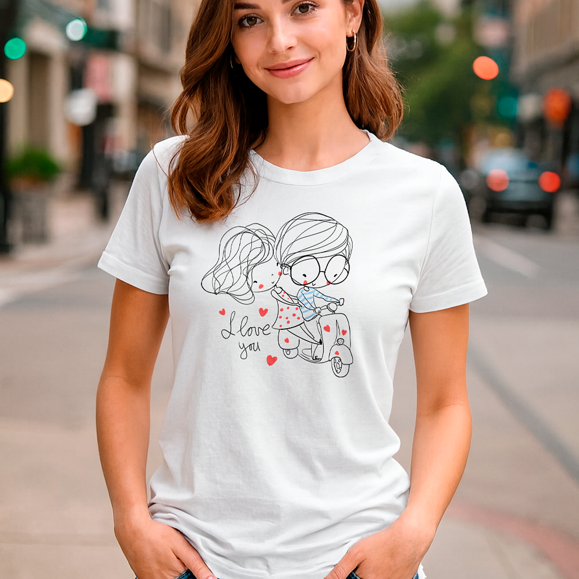 Polera Couple Scooter I Love You San Valentín 1