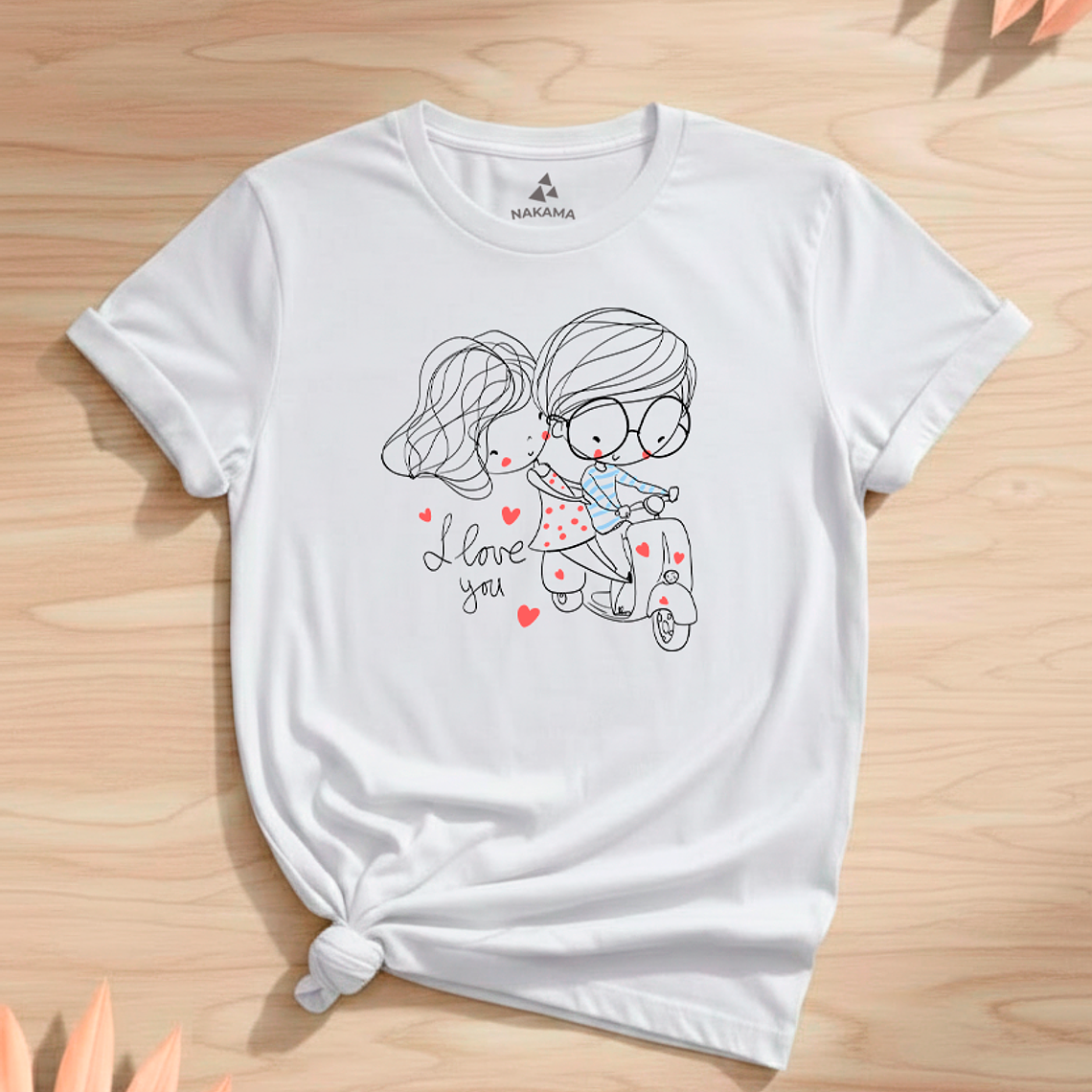 Polera Couple Scooter I Love You San Valentín 2