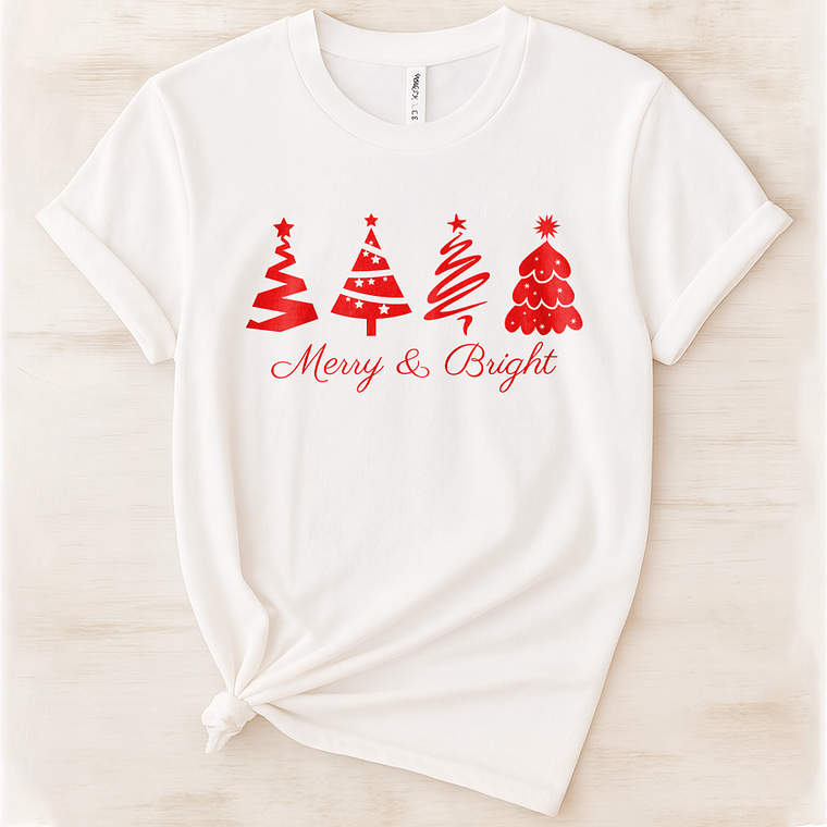 Polera De Navidad Merry & Bright 2