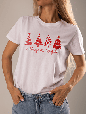 Polera De Navidad Merry & Bright