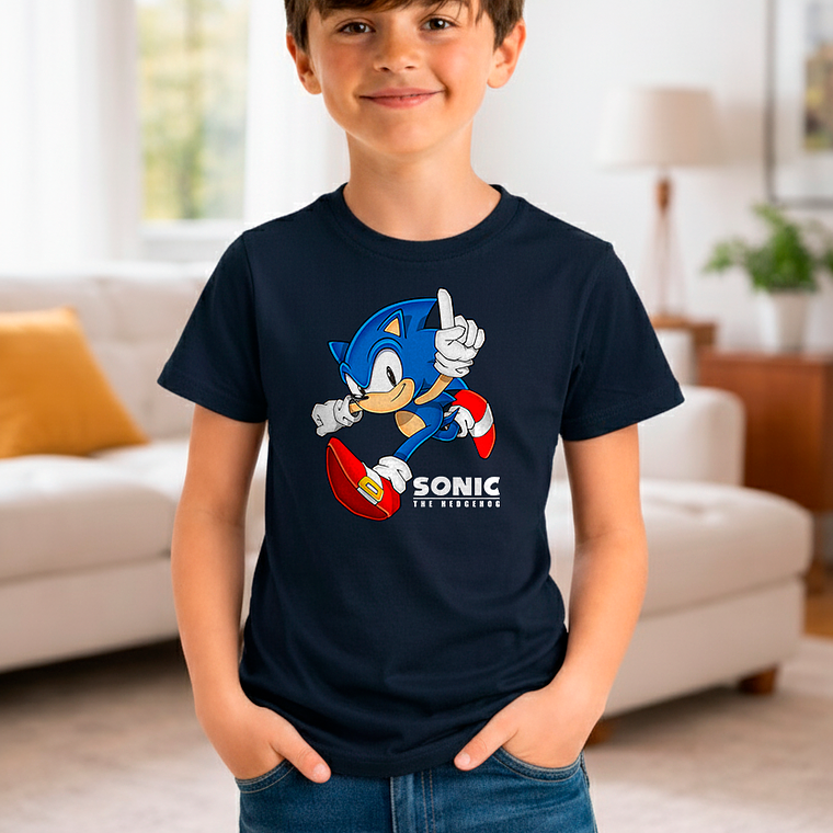 Polera De Niño Retro Sonic Number One 5