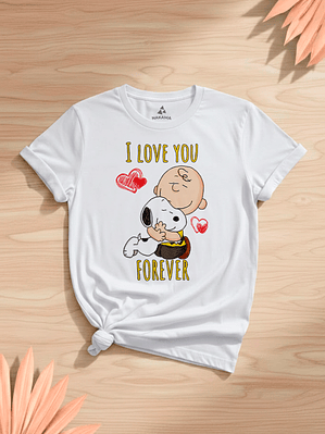 Polera Snoopy I Love You Forever Algodón Premium