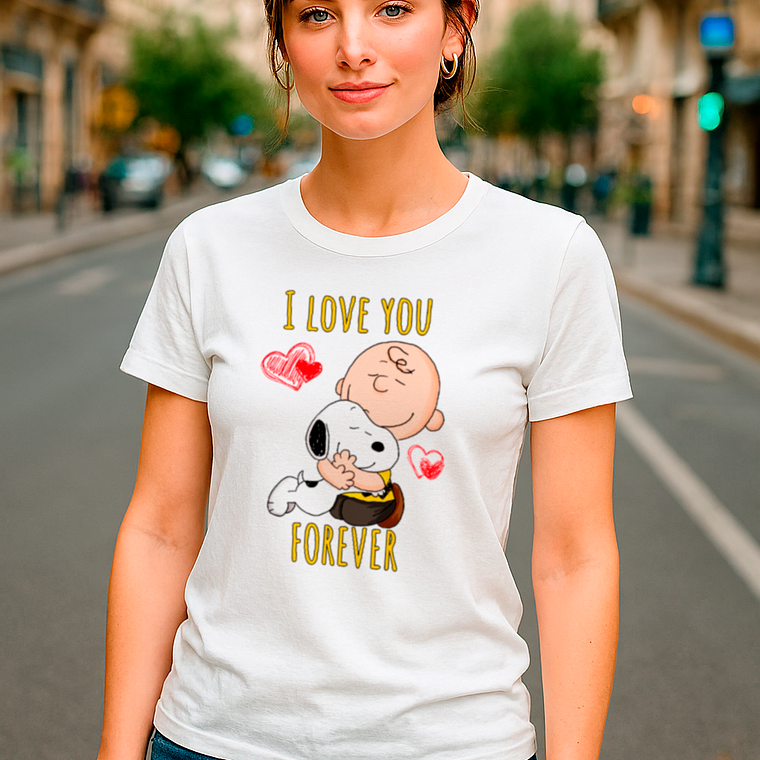 Polera Snoopy I Love You Forever Algodón Premium 1