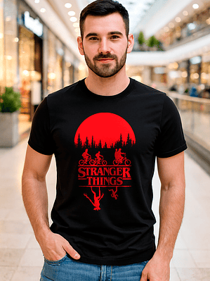 Polera Hombre Stranger Things Diseño Upside Down