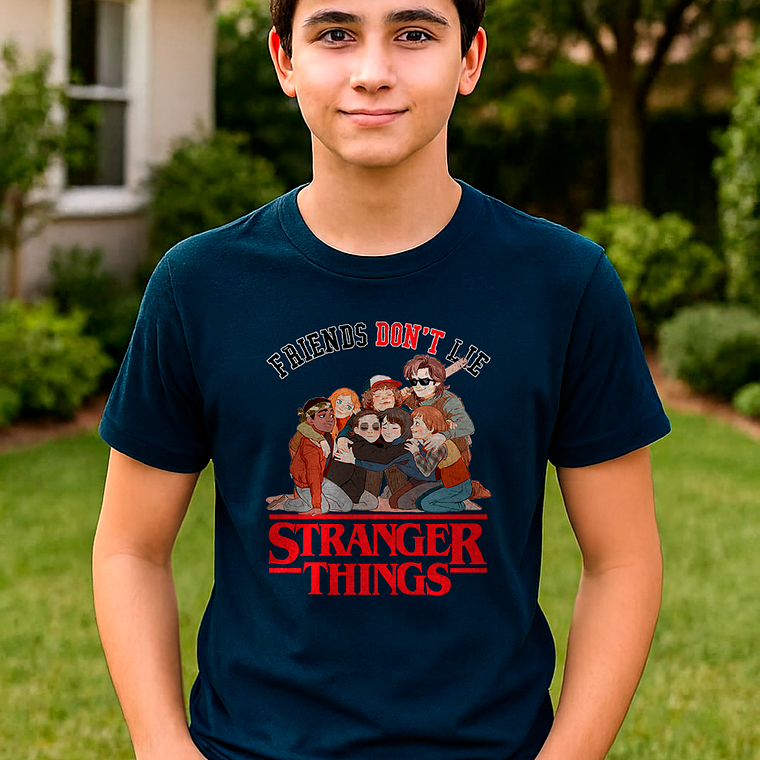 Polera Hombre Stranger Things Friends Dont Lie 1