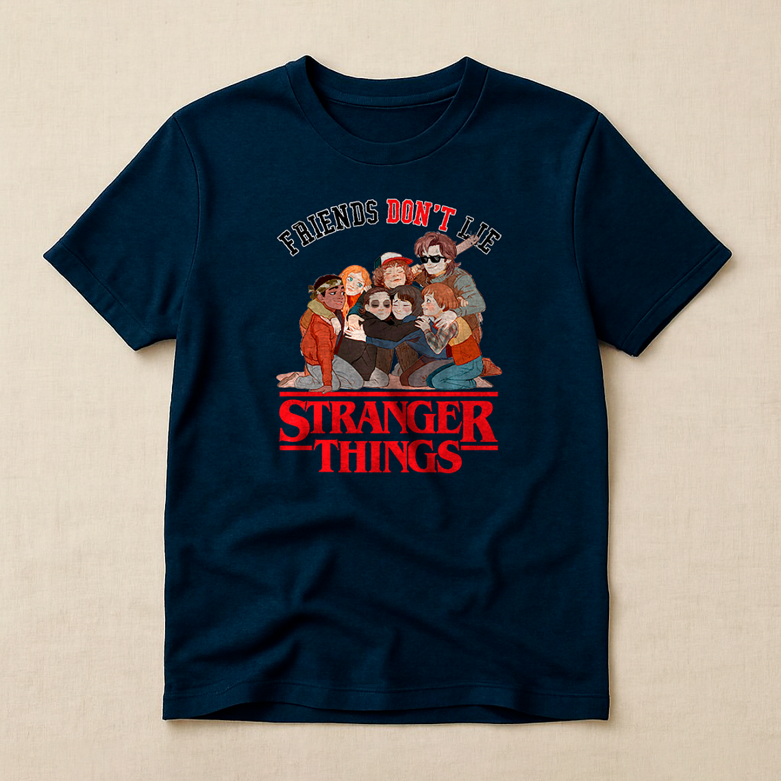 Polera Hombre Stranger Things Friends Dont Lie 2
