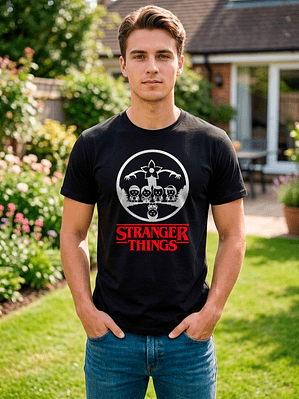 Polera Hombre Stranger Things Diseño Demogorgon & Amigos