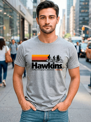 Polera Hombre Stranger Things Diseño Hawkins Retro