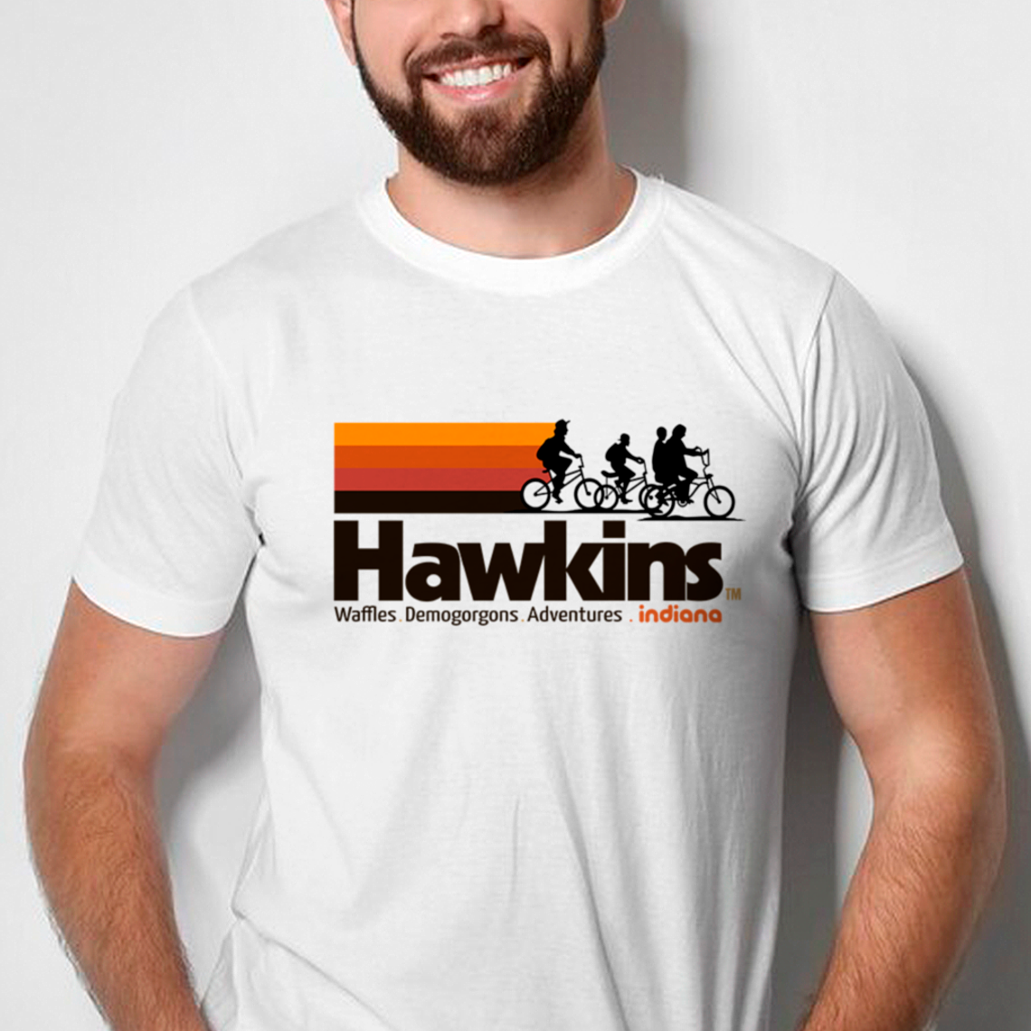 Polera Hombre Stranger Things Diseño Hawkins Retro 3