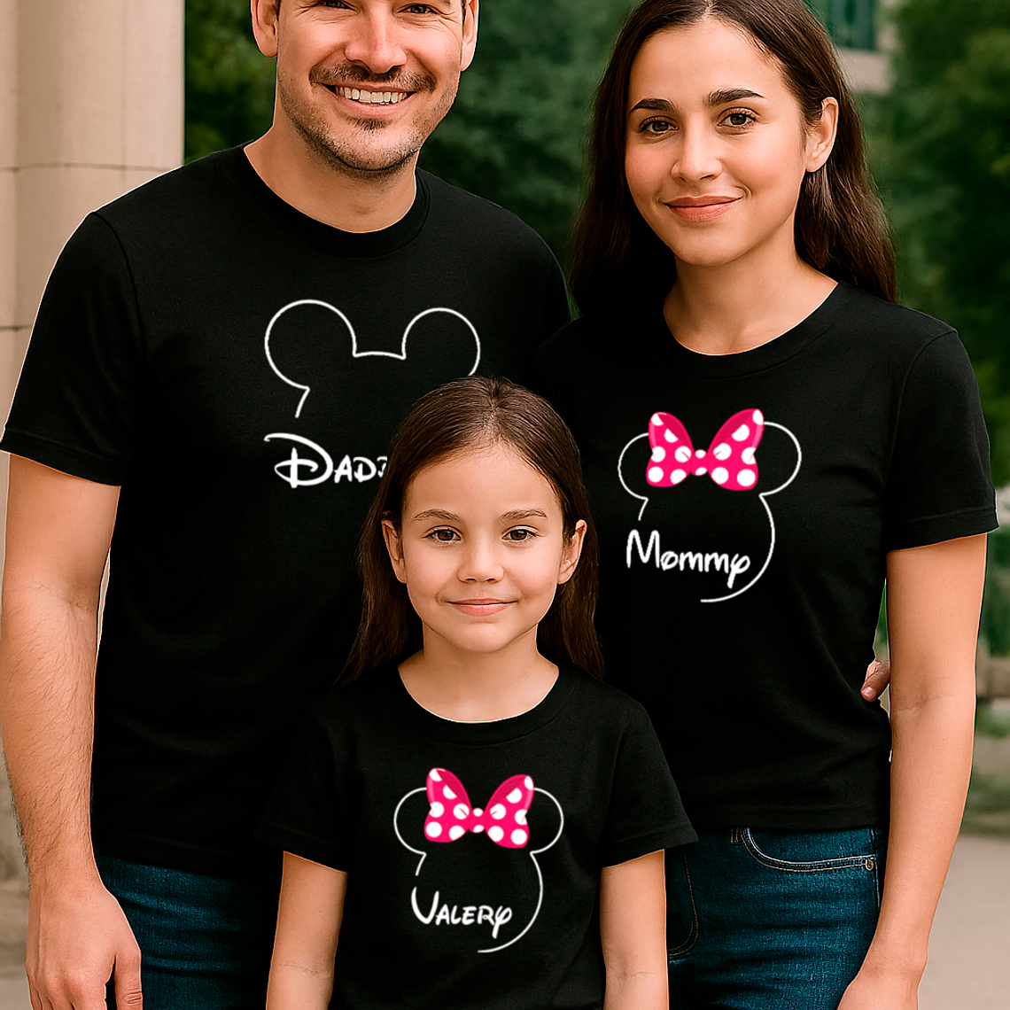 Pack 3 Poleras Familiares Mickey & Minnie Papá, Mamá Y Niño 3