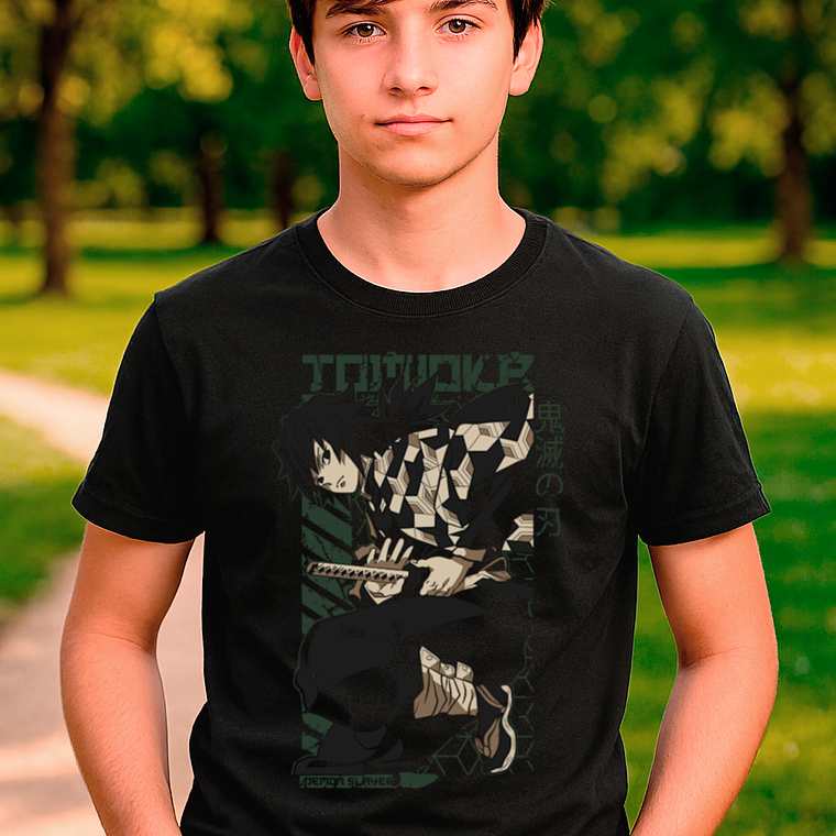 Polera Unisex Anime Demon Slayer Giyū Tomioka Algodón Premium 5
