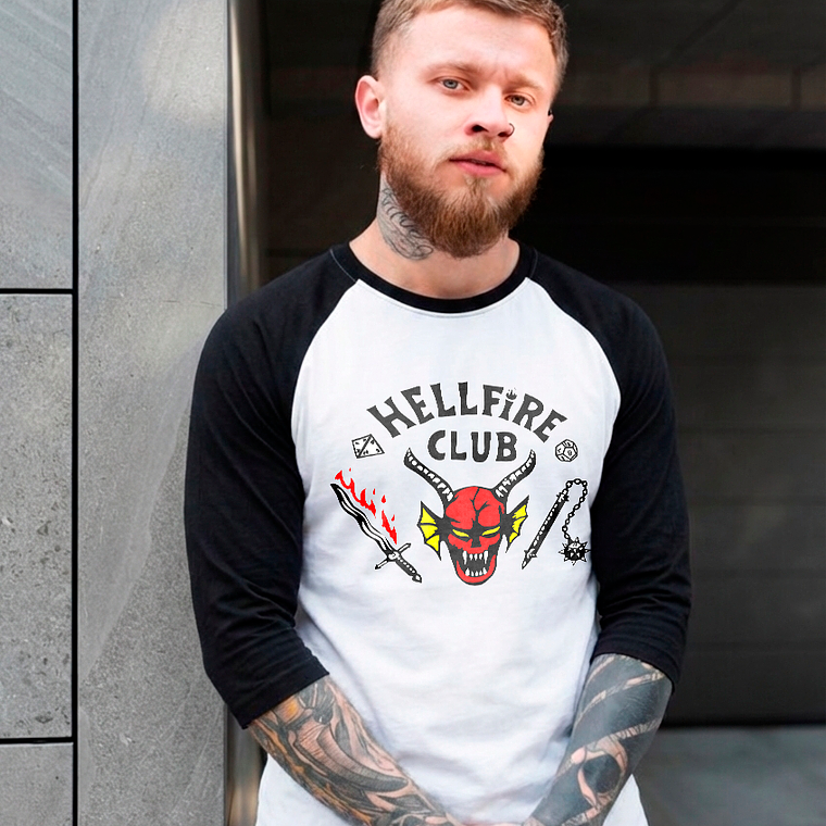 Polera Hellfire Club Stranger Things Algodón Premium Unisex 1