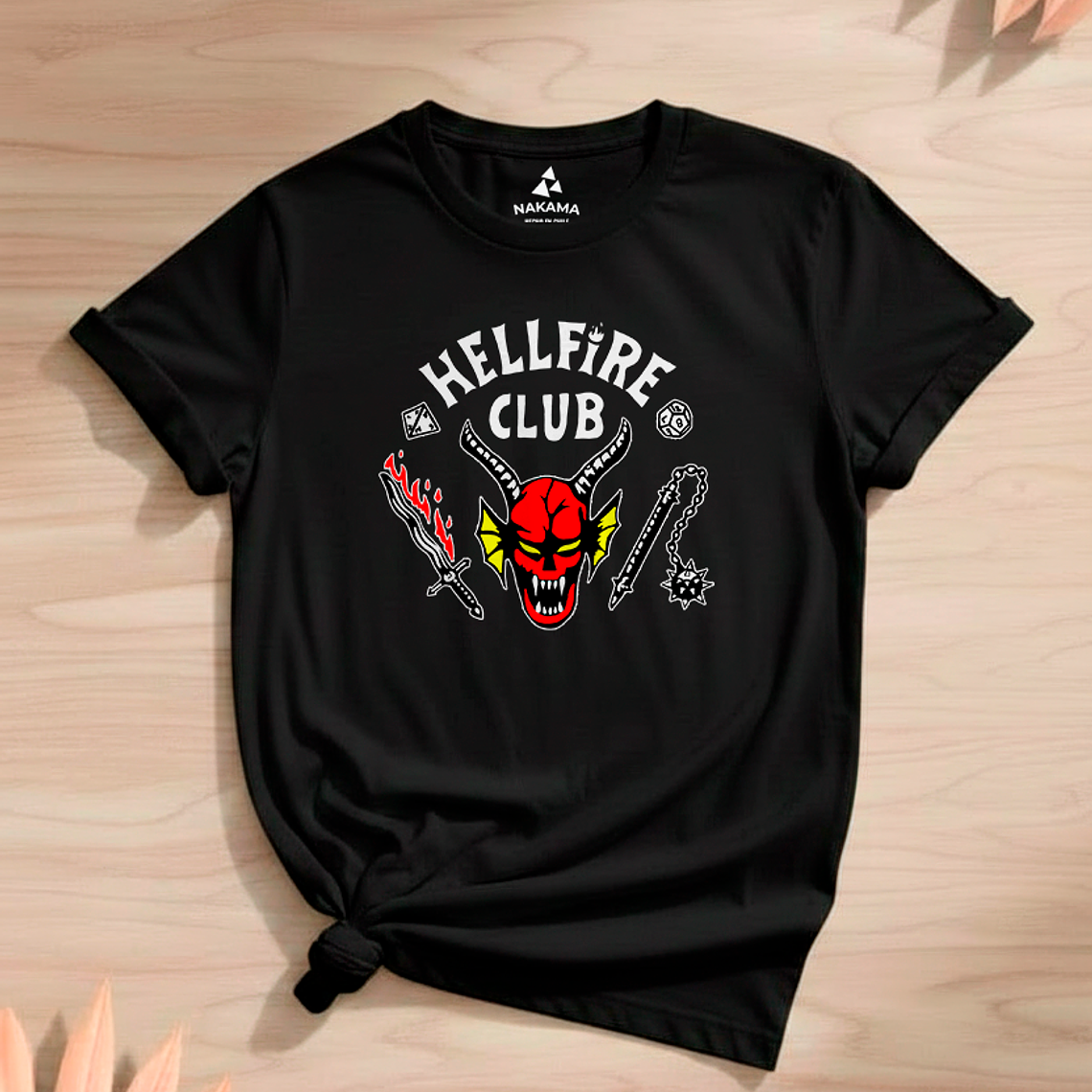 Polera Unisex Stranger Things Hellfire Club Negro Algodón Premium 4