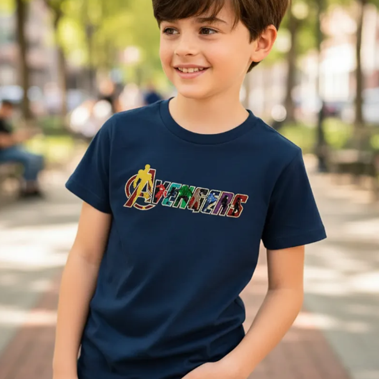 Polera Infantil Avengers Heroes United 1