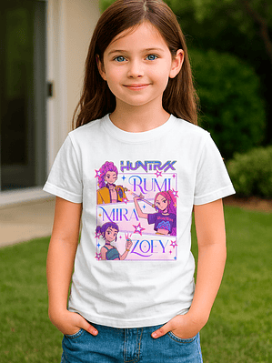 Polera Infantil K-pop Huntrx Demon Hunters Rumi Algodón