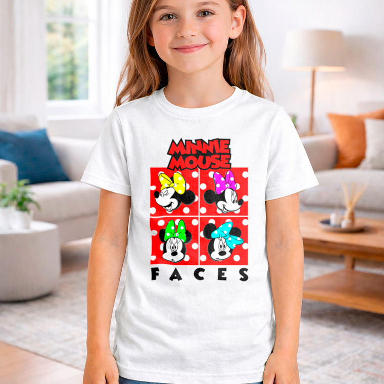 Polera De Niña Minnie Mouse Faces 1