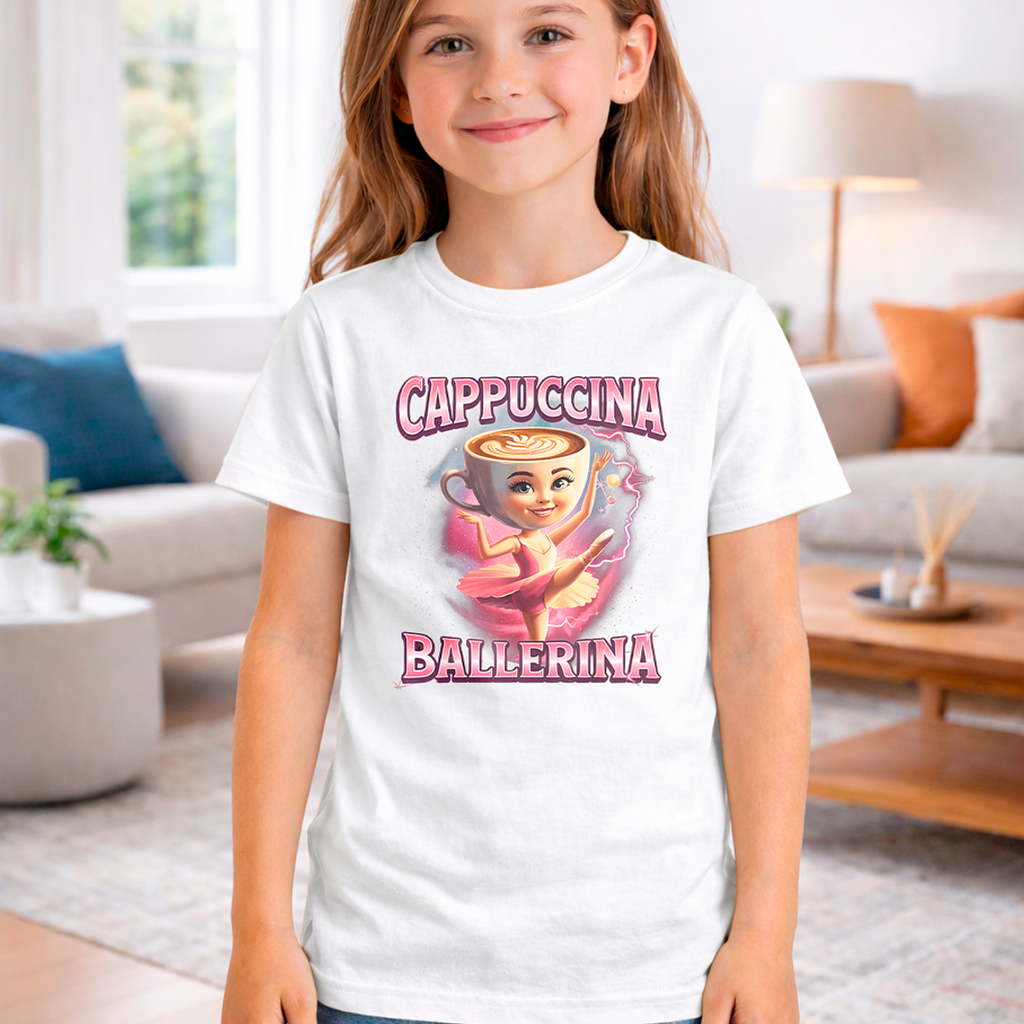Polera Niña Cappuccina Ballerina Brainrots 3