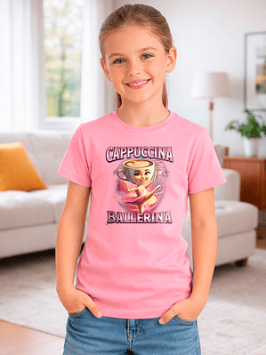 Polera Niña Cappuccina Ballerina Brainrots