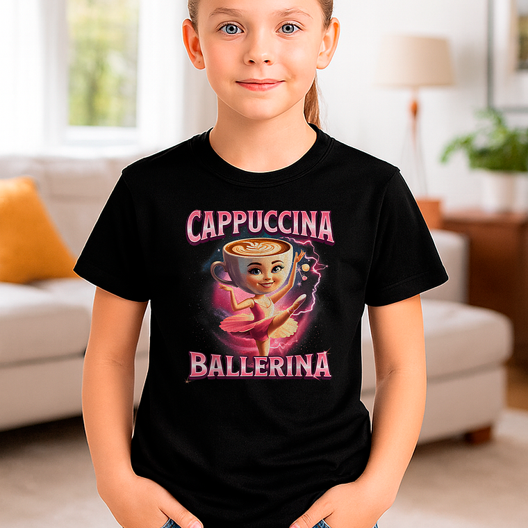 Polera Niña Cappuccina Ballerina Brainrots 5