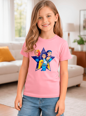 Polera Infantil Huntrx Diseño Rumi, Mira Y Zoey