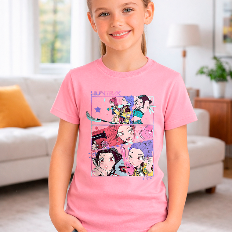 Polera K-pop Demon Hunters Diseño Animado Estilo Pop 3