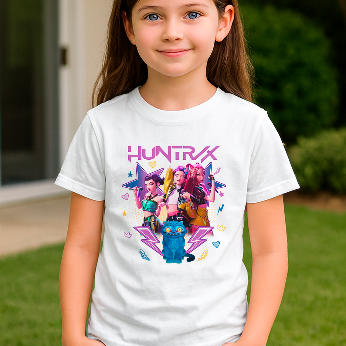 Polera de Niña Huntrx Musical Diseño Animado Cultura Pop 3