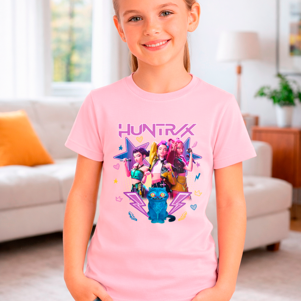 Polera de Niña Huntrx Musical Diseño Animado Cultura Pop 1