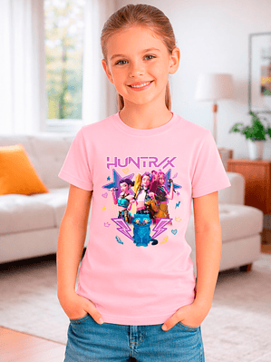 Polera de Niña Huntrx Musical Diseño Animado Cultura Pop