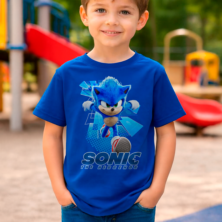 Polera Niño Gamers Sonic The Hedgehog Videojuegos Sega 3