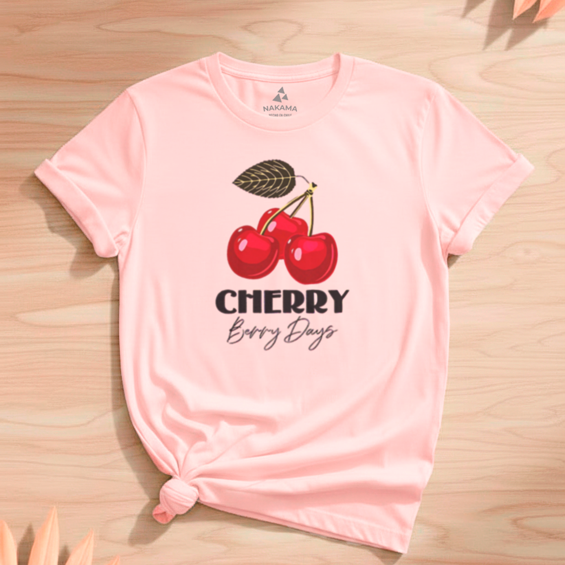 Polera Mujer Cherry Berry Days Diseño Frutas Algodón Premium 4