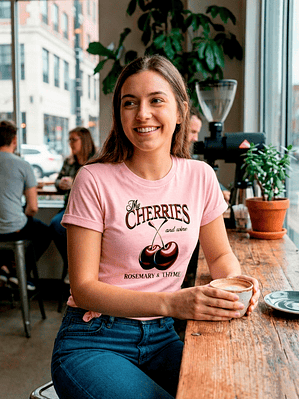 Polera Mujer Cherries And Wine Diseño Frutas Algodón Premium