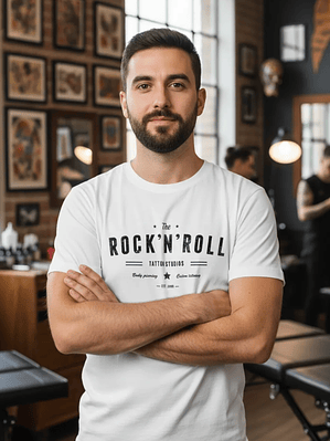 Polera Rocknroll Tattoo Studios Estilo Retro Vintage