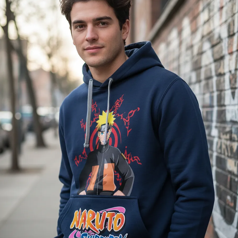 Polerón Con Gorro Naruto Shippuden Sello Ocho Trigramas 1