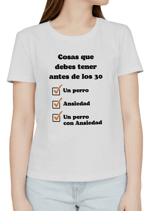 Polera Mis Metas De 30 Años. Algodón 100%. Naladog Store