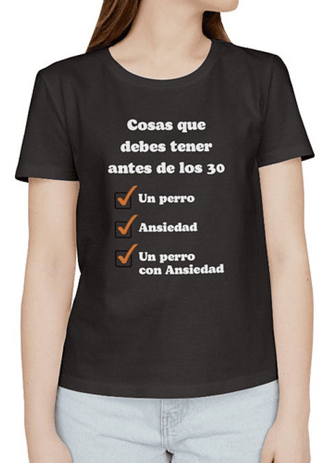 Polera Mis Metas De 30 Años. Algodón 100%. Naladog Store