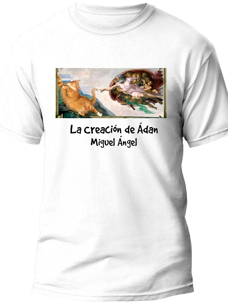 Polera La creación de Adán - Miguel Ángel. Hombre 3